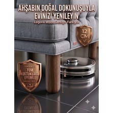 Legora Wood Design 12 cm Bohem Koyu Ceviz Ahşap Mobilya Ayağı Gürgen Ağacı Ahşap Mobilya Ayağı