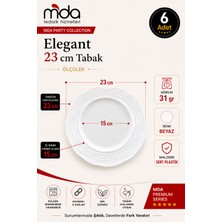 Smartpack Elegant Tabak 23 cm 6'lı Sert Plastik Beyaz Renk