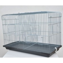 New Food Çifthane Salma Kafes 60/28/40 cm Gümüş Gri Renk Ortadan Bölmeli Galvaniz Üretim Kafesi