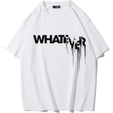 Brz Collection Unisex Oversize Whatever T-Shirt (Beyaz)