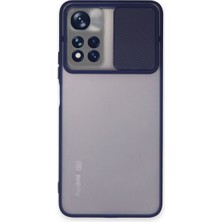 Fırsatkolik Redmi Note 11T Kılıf Palm Buzlu Kamera Sürgülü Silikon - Lacivert