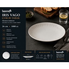 Bonnami Bonna Iris Vago Premium Porselen Çukur Makarna ve Soslu Yemek Tabağı 26 cm