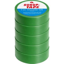 Sunup SN-27923 Yeşil 0.13x18mm İzole PVC Elektrik Yalıtım Bant (5'li Paket)