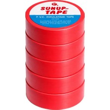 Sunup SN-27920 Kırmızı 0.13x18mm İzole PVC Elektrik Yalıtım Bant (5'li Paket)