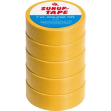 Sunup SN-27921 Sarı 0.13x18mm İzole PVC Elektrik Yalıtım Bant (5'li Paket)