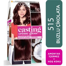 L'Oréal Paris Casting Crème Gloss 515 Buzlu Çikolata Amonyaklı Krem Saç Boyası Besleyici Etki