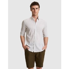Pierre Cardin Erkek Haki Regular Fit Uzun Kollu Gömlek 50320886-VR027