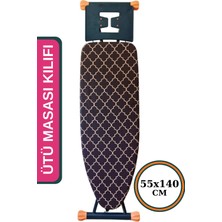 Premini Büyük Boy Ipli Keçeli Ütü Masası Kılıfı 55X140CM Damask Brown