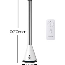 Luxeva Nexa White Slim Tower Bladeless (Pervanesiz) Turboşarj Soğutucu Vantilatör Fan