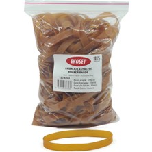 Ekoset Extra Kalın Geniş Kauçuk Paket Ambalaj Kasa Lastiği 100 Adet 130 x 10 mm Doğal Renk