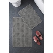 Dekozer Lunaantrasit/gri  2’li Paspas Takımı Banyo, Yumuşak,makinede YIKANABILIR,60X100+50X60