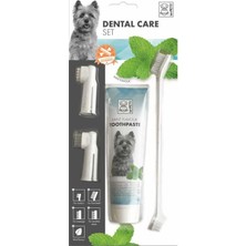 M-Pets Köpekler İçin Naneli Diş Macunu ve Fırça Seti Doğal İçerik ile Ferah Nefes 1 Set