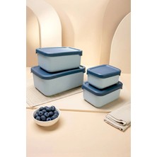 Kitchen Life 4’lü Dikdörtgen Saklama Kabı Seti (0,43ML-0,83ML-1.6L-2.6L) Mikrodalga ve Dondurucu Uyumlu