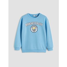 Lc Waikiki Yeni Sezon Bisiklet Yaka Manchester City Baskılı Erkek Çocuk Sweatshirt