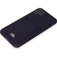 Bezos iPhone 11 Pro Max Kılıf Kelvin Kartvizitli Silikon - Derin Mor