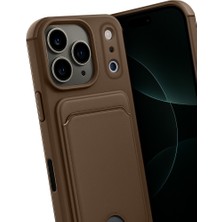 Bezos iPhone 17 Pro Kelvin Kartvizitli Silikon - Kahverengi