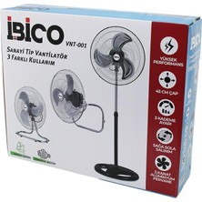 Die Grup 45CM Sanayi Vantilatör 3in1=duvara Monte- Masa Üstü- Ayaklı 3 Kademe Hız - 3 Metal Kanat 75W VNT-001 (5324)