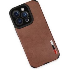 Bezos iPhone 14 Pro Max Kılıf Loop Deri Silikon - Kahverengi