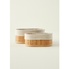 Bella Maison Bres Bambu Düzenleyici Kutu 2'li Naturel Renkli Katlanabilir Özellikli 22x13 cm ve 19x11 cm Boyutlarıyla