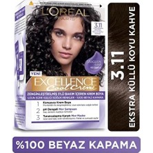 Bezos Excellence Cool Creme Saç Boyası - 3.11 Ekstra Küllü Koyu Kahve