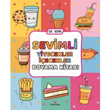 Cancup Karton Bardak Sevimli Yiyecekler Içecekler Boyama Kitabı