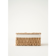 Bella Maison Talie Kapaklı Sepet Naturel 25X16X12 Cm Çok Amaçlı Kullanım İçin Şık Bezli Tasarım