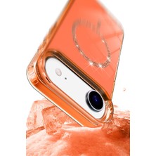 Bezos iPhone 17 Air Live Diamond Magsafe Kapak - Turuncu