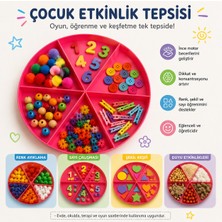 Major Hobi 6 Bölmeli Duyusal Oyun ve Aktivite Tepsisi - Montessori Eğitici Materyal (Pembe) - Kopya