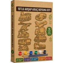 ArtMaster Ahşap Boyama Araçlar 10 Lu 1 Paket 10X15CM Ahşap Boyama 6 Renk Boya Resim Fırçası Etkinlik Çocuk Gelişim Motor Beceri