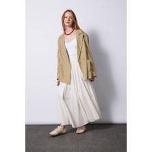 Nisan Triko Keten Karışımlı Kuşaklı Blazer Ceket