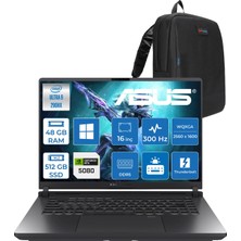 Asus Rog Strix G16 G615LW Intel Ultra 9 290HX Plus Aı 48GB Ddr5 512GB SSD 16GB/RTX5080 175W 16-Inch 2.5k (2560 x 1600, Wqxga 300Hz 3ms  WINDOWS11HOME Gaming Laptop WTS283H17+ZETTAÇANTA