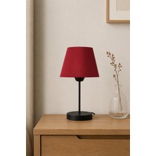 Eslight Modern Spor Tarz Siyah Ayak Masa Lambası Bordo Abajur L32