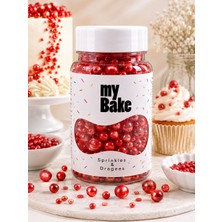My Bake Özel Seri Premium Kırmızı Karışık Draje Pasta Süsü Dekoratif Şeker Butik Pasta Süsleme