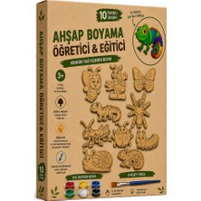 ArtMaster Ahşap Boyama Böcekler 10 Lu 1 Paket 10X15CM Ahşap Boyama 6 Renk Boya Resim Fırçası Etkinlik Çocuk Gelişim Motor Beceri
