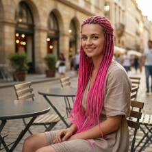 Cancup Karton Bardak Afrika Örgüsü ve Rasta Için Sentetik / Açık Fuşya