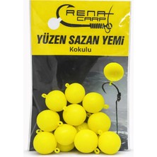 Sr Sazanrig Renat Carp Yüzen Kulplu Kokulu Fluo Yeşil Top  Sazan Yemi 16 mm  (10 Adet)