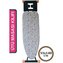 Premini Büyük Boy Ipli Keçeli Ütü Masası Kılıfı 55X140CM Silver Garden