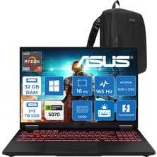 Asus Tuf Gaming A16 FA608UP Amd Ryzen™ 7 260 Aı 32GB Ddr5 2tb Ssd+2tb SSD 8GB/RTX5070 115W 16-Inch Fhd+ 1920 x 1200, 165Hz 3ms IPS-SRGB:100% WINDOWS11HOME Gaming Laptop WRV199H14+ZETTAÇANTA