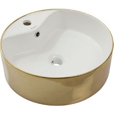 Newarc Batarya Delikli Lavabo Dışı Altın Içibeyaz