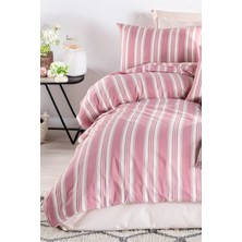 Upstyle Sport Çizgili Nevresim Takımı Tek Kişilik Soft Line Bordo