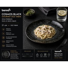 Bonna Cosmos Black Gourmet Düz Tabak 21 cm