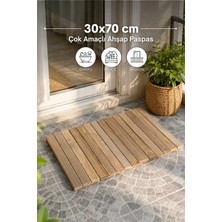 Reyo Ahşap Ipli Banyo Paspası, Bahçe Balkon Paspası 30x70cm