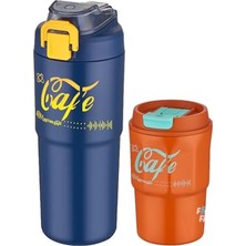 Die Grup 2'li Çelik Termos-Kahve Bardağı Seti 750ML Çift Kullanım TERMOS//450ML Mug Kahve Bardağı