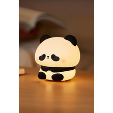 Kesene Rgb LED Sevimli Panda Çocuk Odası Gece Masa Lambası Renk Değiştiren Yumuşak Silikon Usbli Şarjlı