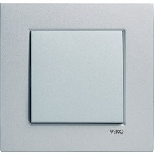 Viko Novella Gümüş Tekli Anahtar Çerçeveli Modern Tasarım ve Yüksek Dayanıklılık