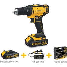 Akülü Vidalama Seti Darbeli 20V, 2x1,5 Ah Sgs 5248