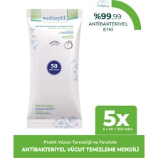 Mediseptik Antibakteriyel Vücut Temizleme Havlusu 50 Li  x 5 Adet