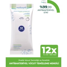 Mediseptik Antibakteriyel Vücut Temizleme Havlusu 50 Li  x 12 Adet