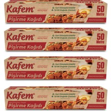 Kafem Yağlı Pişirme Kağıdı Doğal 37CM x 50M x 4 Adet
