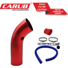 Carub Hava Filtre Uzatma Metal 76MM x 31CM Kırmızı